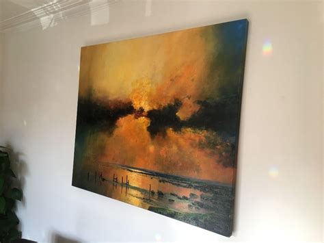 BRAND NEW LARGE Ivan Lindsay GENUINE & OFFICIAL Canvas Painting Orange ...