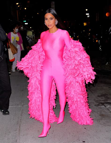 Kim Kardashian wore three hot pink Balenciaga looks to host SNL | Vogue ...