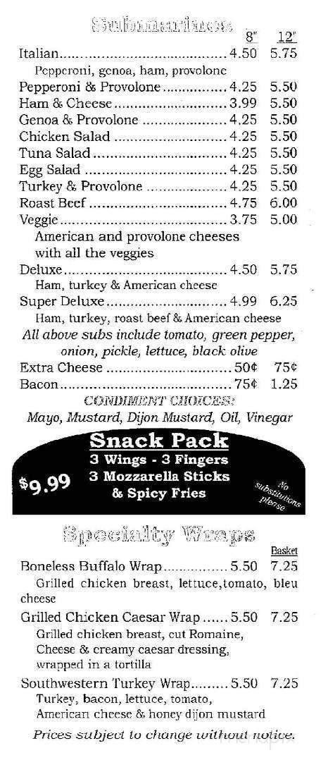 Menu of Bucksport House Of Pizza in Bucksport, ME 04416