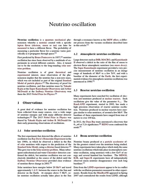 Neutrino Oscillation | PDF | Neutrino | Standard Model