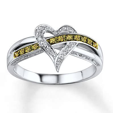 Kay Jewelers Diamond Heart Ring 1/20 ct tw Round-cut Sterling Silver ...