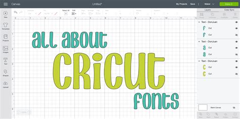 All About Cricut Design Space Fonts - Hey, Let's Make Stuff