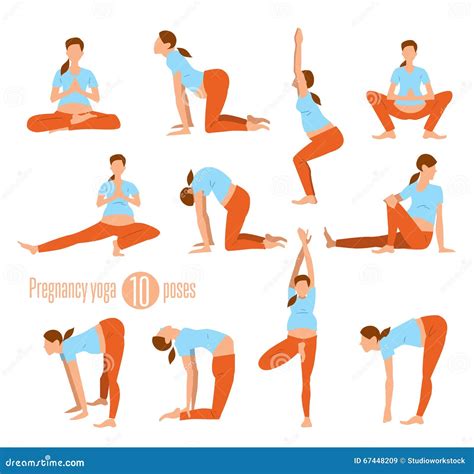 Yoga for pregnant women stock vector. Illustration of lifestyle - 67448209