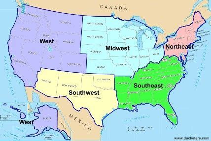 United States Geography: Regions | Geography for kids, United states ...