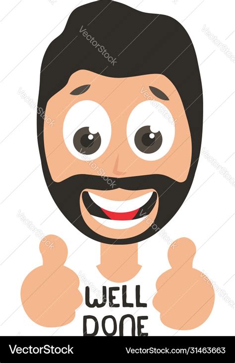 Man well done emoji on white background Royalty Free Vector