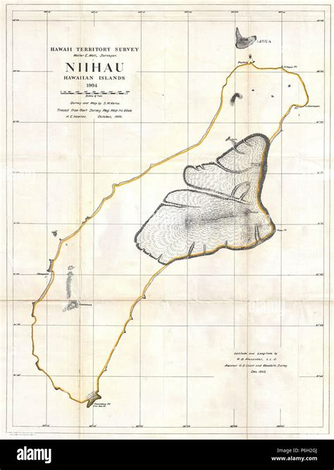 1904 Land Office Map of Niihau, Hawaii - Geographicus - Niihau-lo-1904 ...