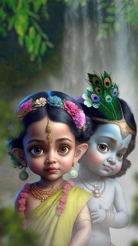 Radha Krishna Ji Ki, Baby Animated Radha Krishna, lord, god, HD phone ...