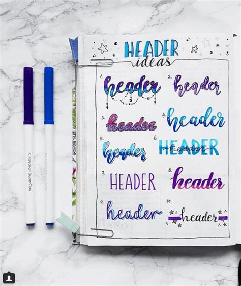 Simple bullet journal Calligraphy + 27 Simple headers!