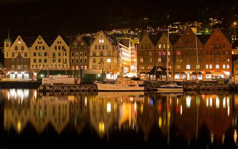 bergen, Norway, Night Wallpapers HD / Desktop and Mobile Backgrounds