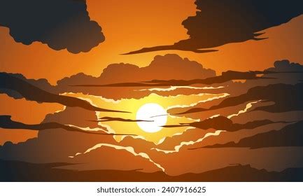 Dusk Sky Background Clouds Stock Vector (Royalty Free) 2407916625 ...