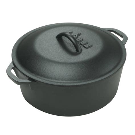 Lodge Cast Iron Dutch Oven with Lid & Loop Handle - 4.7 Litre - The ...