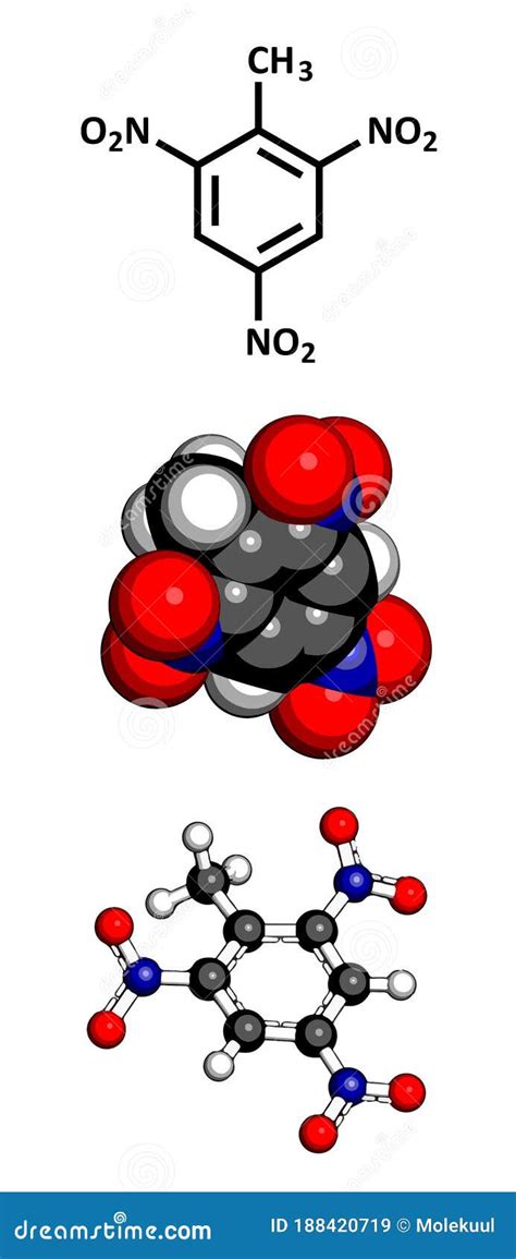 Trinitrotoluene (TNT) Explosive Molecule Stock Illustration ...