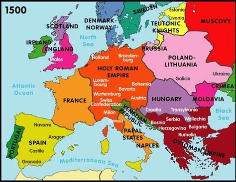 Europe Map with Labeled Countries