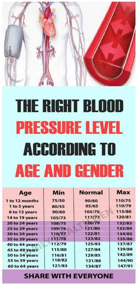 This Blood Pressure Chart Tells The Low, Normal, High Reading by Age ...