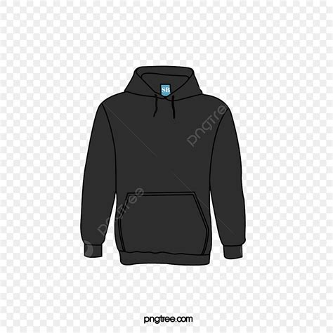 Black Hoody Vector PNG Images, Black Hoodie, Sweater Clipart, Black ...