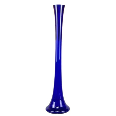 Mid-Century Atomic Blue Blown Art Glass Floor Vase - Scranton Antiques