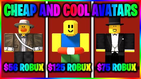 Cheap & Cool Looking Roblox Avatars That Cost A Few Robux! - YouTube