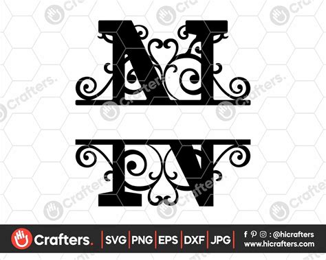 FREE Split Monogram N SVG, Split Letter N SVG | Hi Crafters | Monogram ...