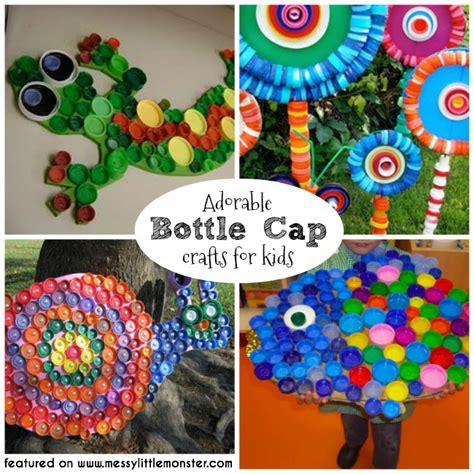 Bottle Cap Crafts for Kids - Messy Little Monster