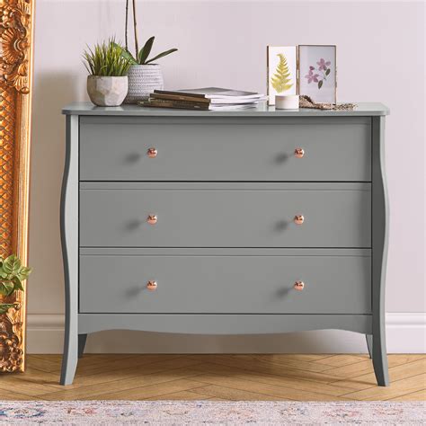 Grey Chest Of Drawers With Gold Handles - bmp-place