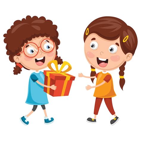 Little Boy Giving Girl Birthday Gift Box Kid Hand Holiday, 47% OFF