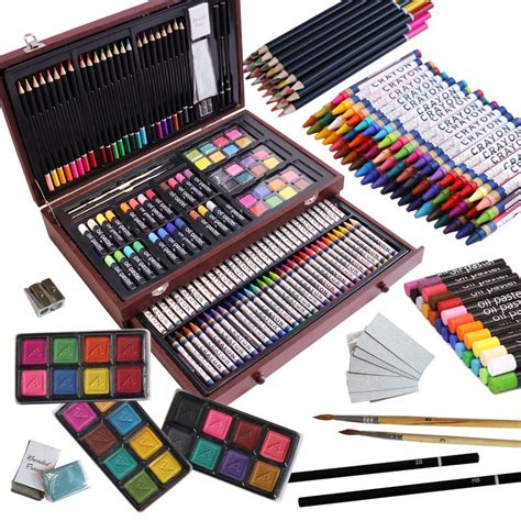 Shuttle Art 186 Piece Deluxe Art Set, Art Supplies In Wooden Case ...