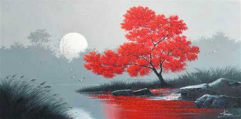 Best Red Tree Painting - Landscape Art For Sale Online