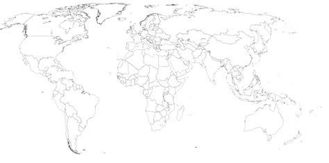 Blank map of world countries : WhereIveBeen