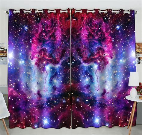 GCKG Galaxy Window Curtain,Galaxy Space,Universe Stars Grommet Blackout ...