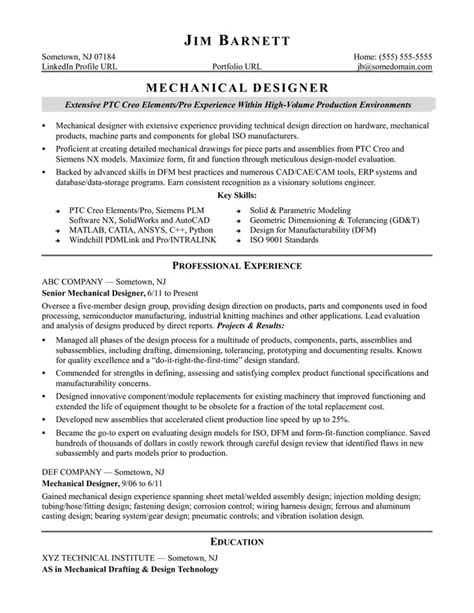 Sample resume for an experienced mechanical designer | Mechanical ...