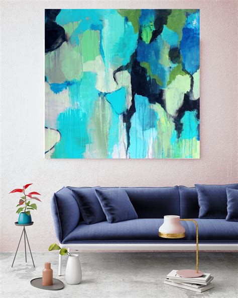 Reaching Deeper. Blue Abstract Art, Wall Decor, Extra Large Abstract ...