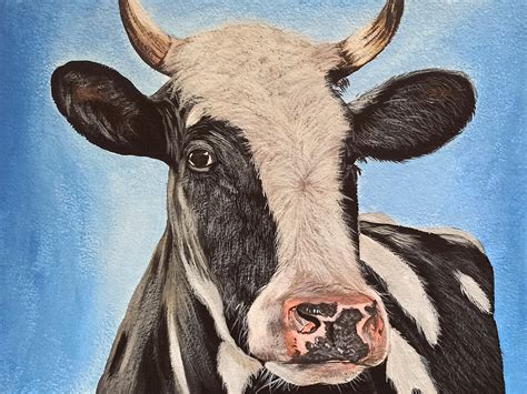 Cow Acrylic Painting Colorful Cow Art Digital Download | Etsy