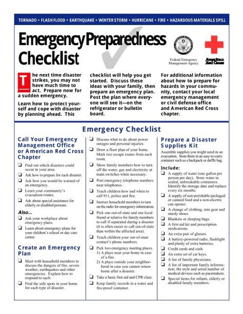 FEMA Emergency Preparedness Checklist - Region 5/6