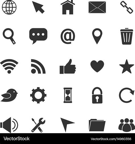 Website icons on white background Royalty Free Vector Image