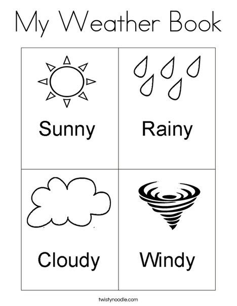 My Weather Book Coloring Page - Twisty Noodle