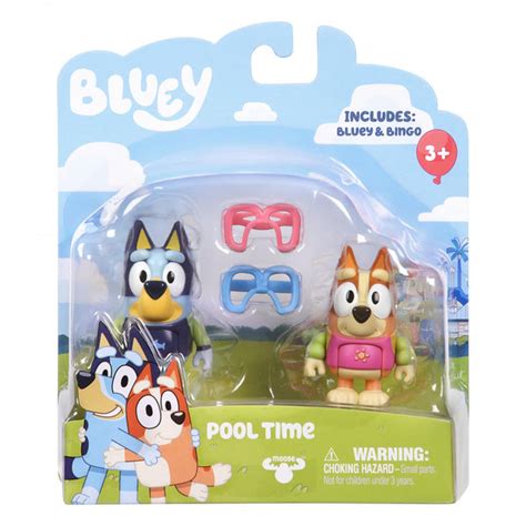 Bluey - Pool Time: Bluey & Bingo 2.5" Figures - 2 Pack ...