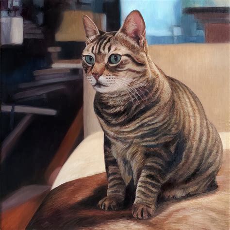 CAT PORTRAIT - Oil Painting - Pet Portrait - Cat Painting - Tabby Cat Art