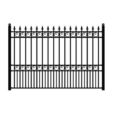 ALEKO London Style 5 ft. x 8 ft. Black Iron Fence Panel-FENCELON-HD ...