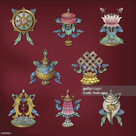 Eight Auspicious Signs Ashtamangala High-Res Vector Graphic - Getty Images