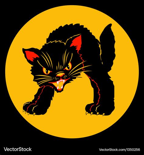 Halloween black cat Royalty Free Vector Image - VectorStock