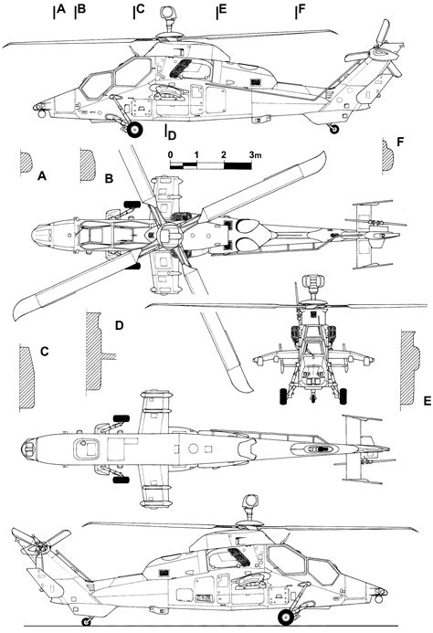 Eurocopter Tiger Blueprint - Download free blueprint for 3D modeling