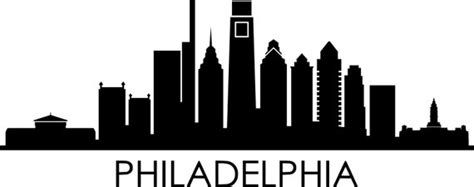 PHILADELPHIA City SKYLINE Outline Silhouette Vector svg eps | Etsy