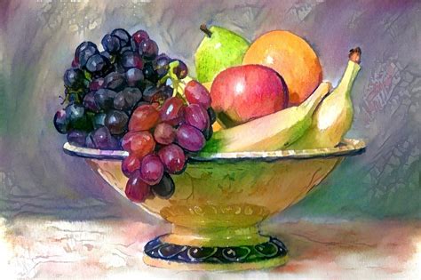 Watercolor Painting Fruit Still Life at PaintingValley.com | Explore ...