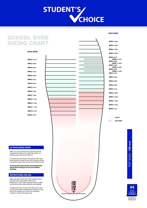 Women's Shoe Size Chart Printable