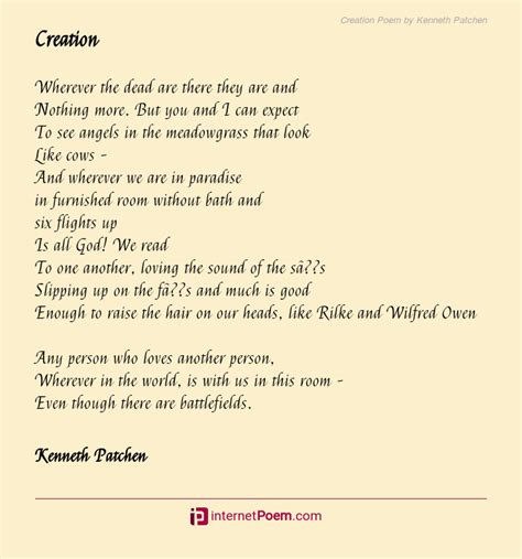 Creation Poem by Kenneth Patchen