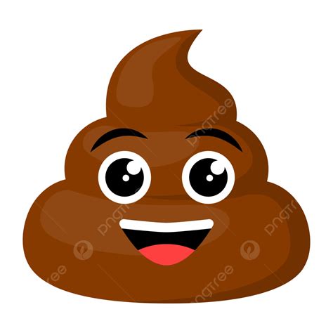 Cute Poop Emoji With Happy Face Vector, Poop, Emoticon, Happy PNG and ...