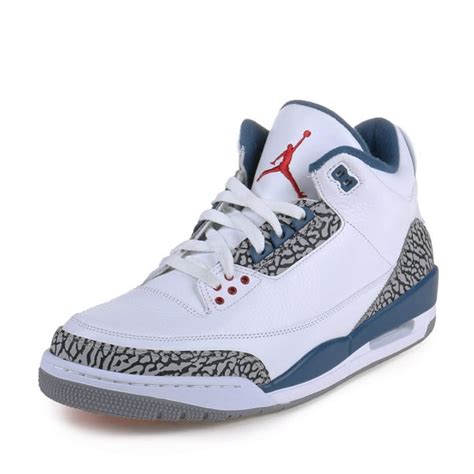 Air Jordan - Nike Mens Air Jordan 3 Retro "True Blue" White/True Blue ...