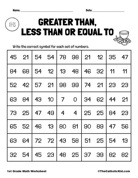 Greater Than Less Than And Equal To Worksheets