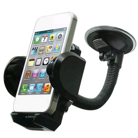 Car Phone Holder Flexible 360 Degree Adjustable Suction Cup Car Mount ...