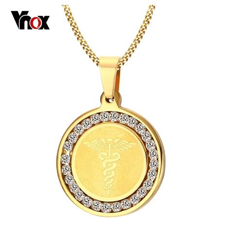 Vnox Medical Alert ID Necklace Free Engraving for Women Men Surgical ...